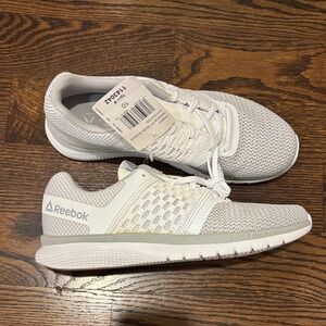 Reebok Cream and Gray Athletic Shoes